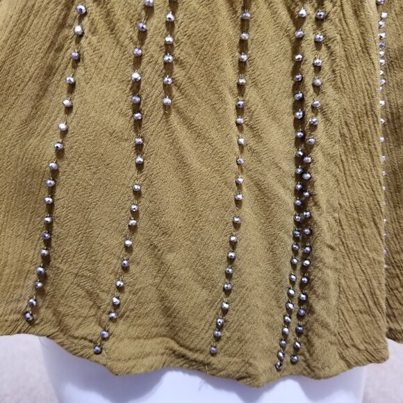 Free People top Small BB Embellished Cami beaded spaghetti strap v-neck - Picture 12 of 16